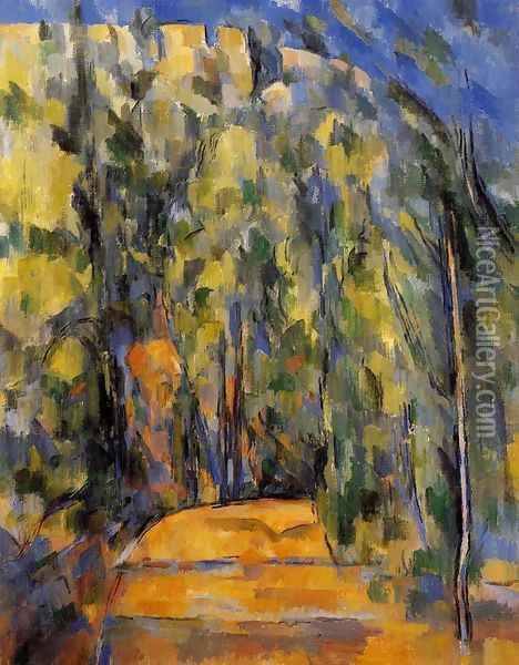 Bend In The Forest Road Oil Painting - Paul Cezanne