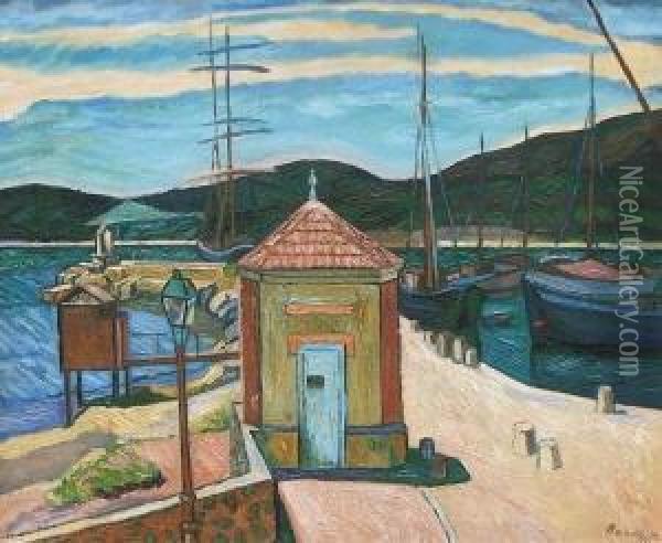Hafen In Sudfrankreich Oil Painting - Walter Bondy