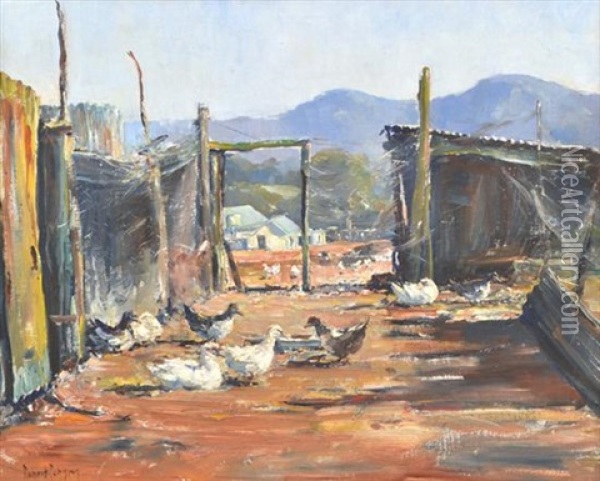 Farmyard Oil Painting - Robert Johnson