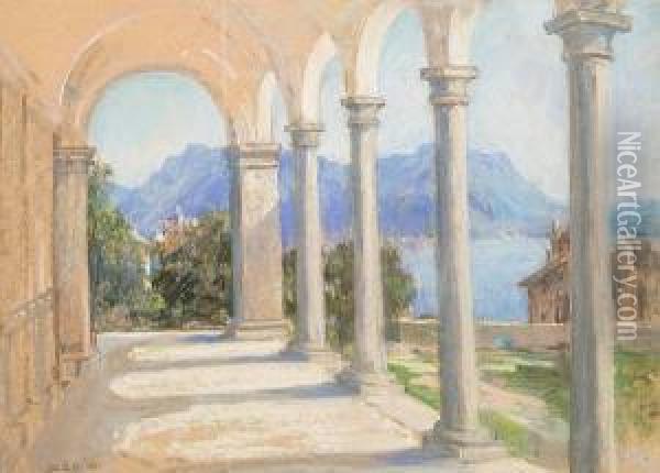 An Italian Villa Oil Painting - Mary Georgina Wade Wilson