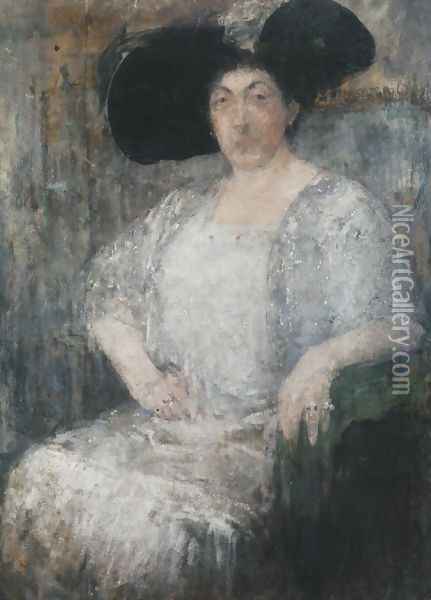 Portrait of Gabriela Reval Oil Painting - Olga Boznanska