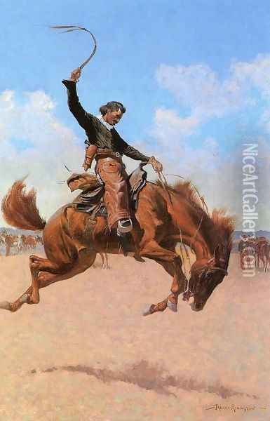 The Bronco Buster Oil Painting - Frederic Remington