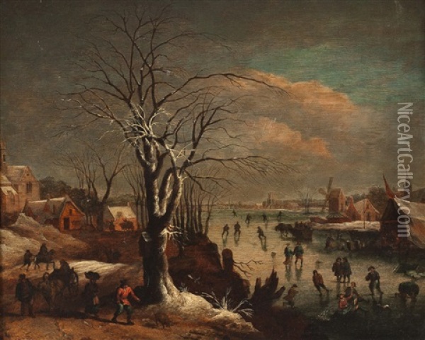 Winterliche Dorflandschaft Oil Painting - Joos de Momper the Younger