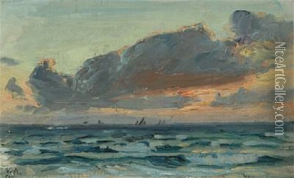 Marine Oil Painting - Vilhelm Karl Ferdinand Arnesen