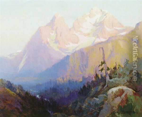 Elk's Tooth Mountain Oil Painting - Sydney Mortimer Laurence