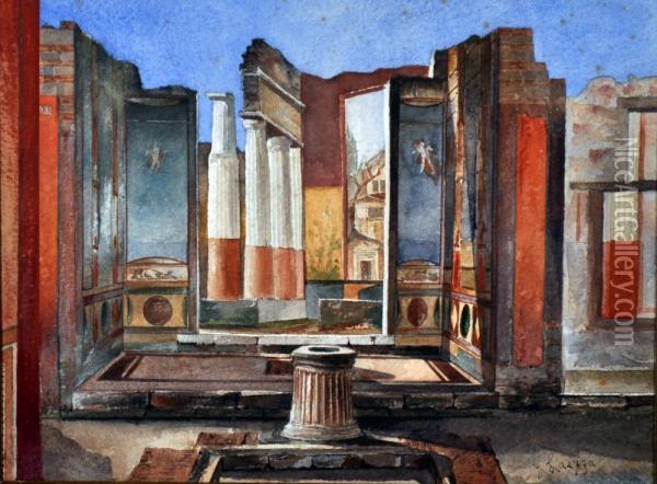 Pompei Oil Painting - Giuseppe Laezza