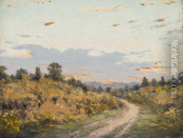 Chemin De Campagne Et Paysage De Marais Oil Painting - Emile Noirot