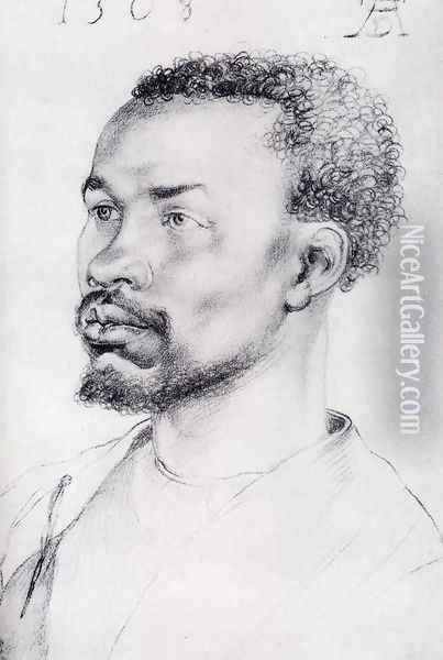 Head Of A Negro Oil Painting - Albrecht Durer