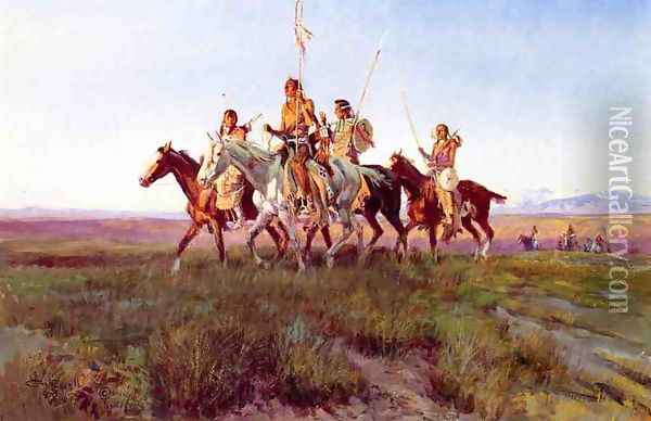 Return of the War Party Oil Painting - Charles Marion Russell
