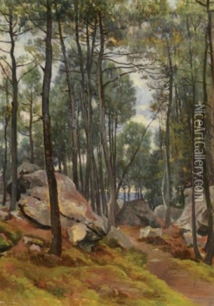 Fontainebleau Oil Painting - Alexandre Desgoffe