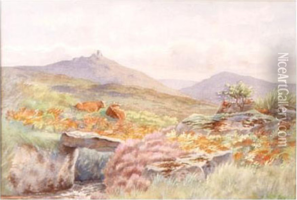 Moorland With Cattle Oil Painting - Thomas, Tom Rowden