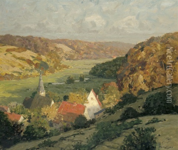 Dorfchen: Herbstnachmittag Oil Painting - Hans Licht