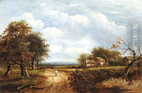 A country lane Oil Painting - Joseph Thors