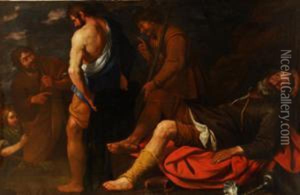 La Embriaguez De Noe Oil Painting - Giovanni Andrea di Ferrari