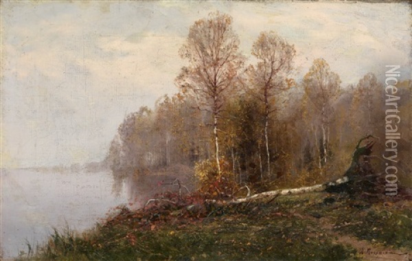 Mist. By The Lake Oil Painting - Aleksei Aleksandrovich Pisemsky