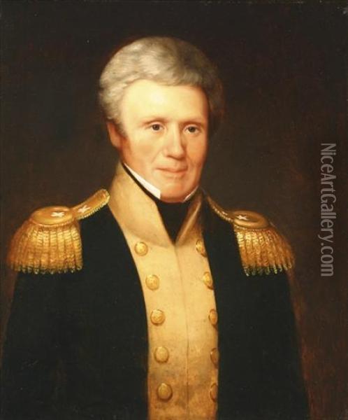 Portrait Of General Edmund Pendleton Gaines Oil Painting - John Wesley Jarvis