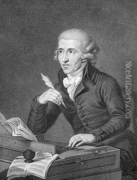 Joseph Haydn 1732-1809 2 Oil Painting - Ludwig Guttenbrunn