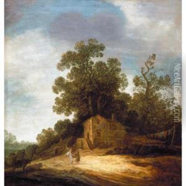 Pastoral Landscape With Tobias And The Angel Oil Painting - Pieter De Molijn