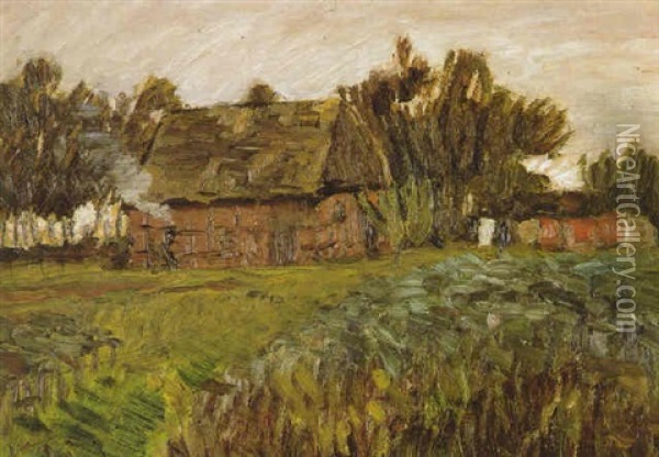Worpsweder Bauernkate Oil Painting - Otto Modersohn