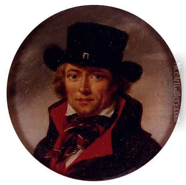 Portrait Of A Man, Possibly A Self-Portrait Oil Painting - Jean Baptiste Joseph Wicar