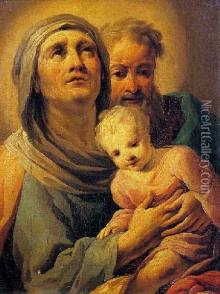 Sainte Anne, Saint Joachim Et L'enfant Jesus Oil Painting - Mauro Gandolfi