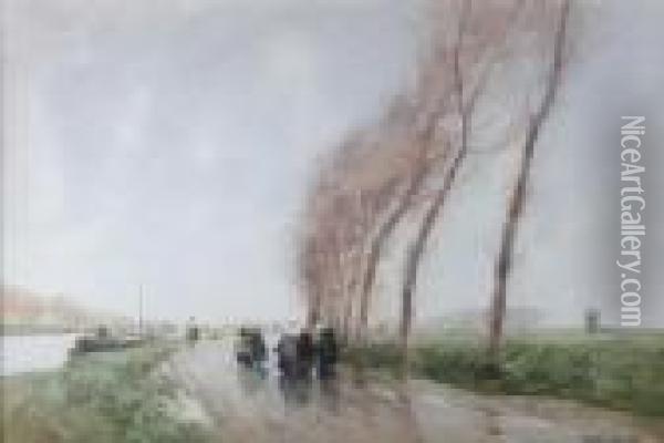 Wet Day, Flanders Oil Painting - William Tatton Winter
