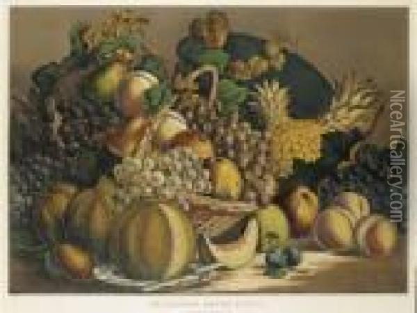 American Prize Fruit Oil Painting - Currier & Ives Publishers