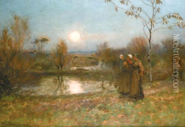Twixt Day And Night Oil Painting - William John Hennessy