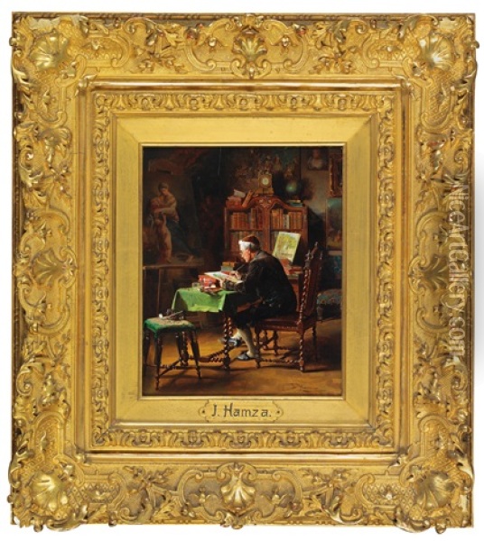 The Artist Oil Painting - Johann Hamza