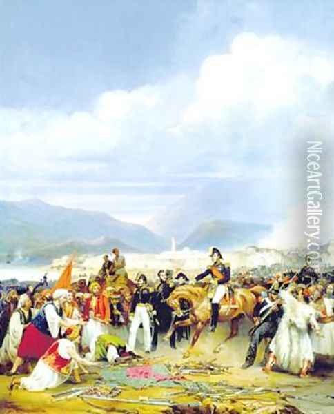 The Capture of Morea Castle Oil Painting - Jean-Charles Langlois