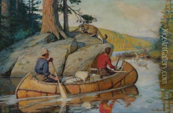 In The Canoe Oil Painting - Philip Russell Goodwin
