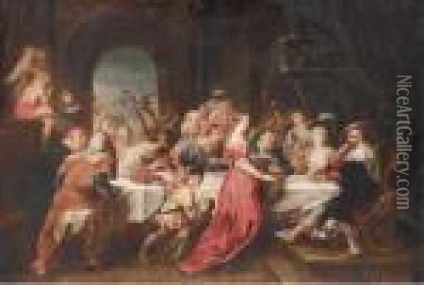 Salome Presents The Head Of John The Baptist To Herodias Oil Painting - Peter Paul Rubens