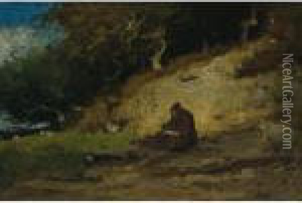 The Hermit Oil Painting - George Inness