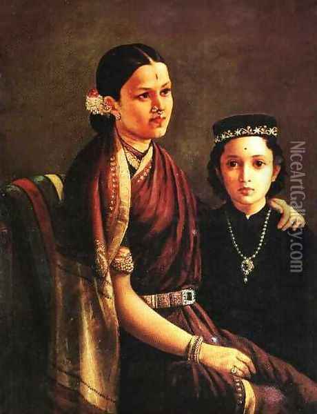 Mrs. Ramanadha Rao Oil Painting - Raja Ravi Varma