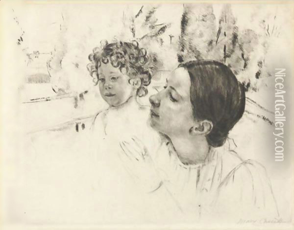 By The Pond 2 Oil Painting - Mary Cassatt