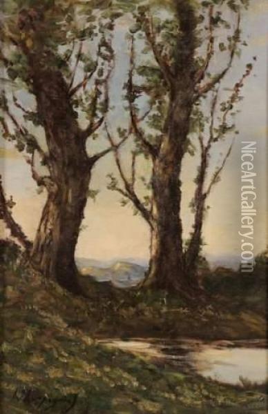 Paysage Aux Arbres Oil Painting - Henri-Joseph Harpignies