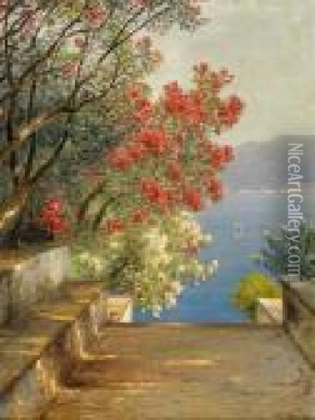 Spring By The Comer See Oil Painting - Ascan Lutteroth