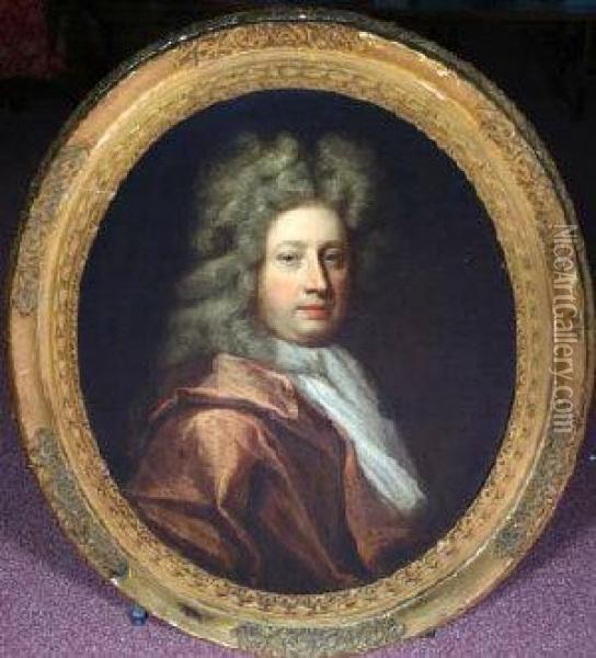 A Bust Portrait Of William Wetherell Oil Painting - Sir Godfrey Kneller