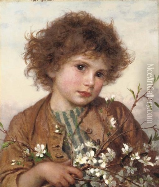 Spring Blossom Oil Painting - Sophie Anderson