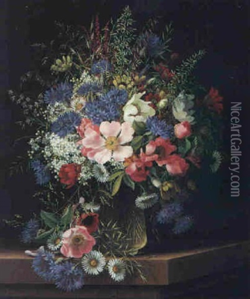 Wildblumenstraus Oil Painting - Adelheid Dietrich