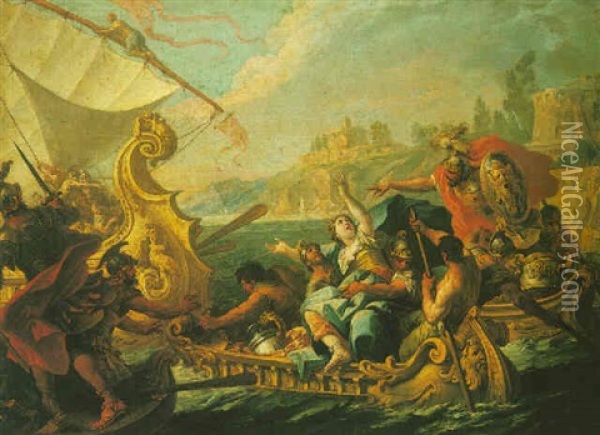The Abduction Of Helen Oil Painting - Gaspare Diziani