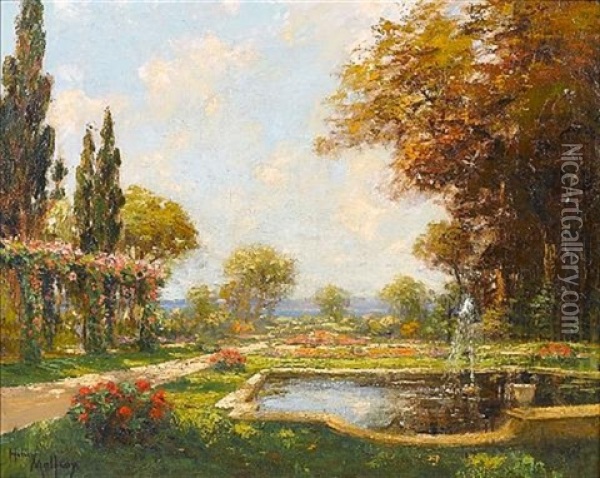 The Garden In Summer Oil Painting - Henri Malfroy-Savigny