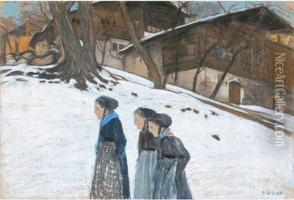 Paysage D'hiver Oil Painting - Ernest Bieler