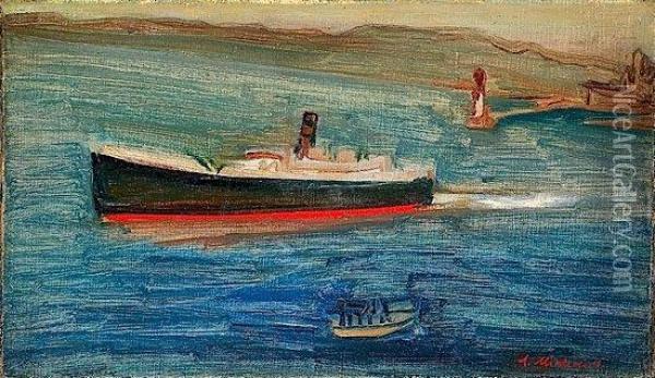 Le Bateau, Circa 1928 Oil Painting - Abraham Mintchine