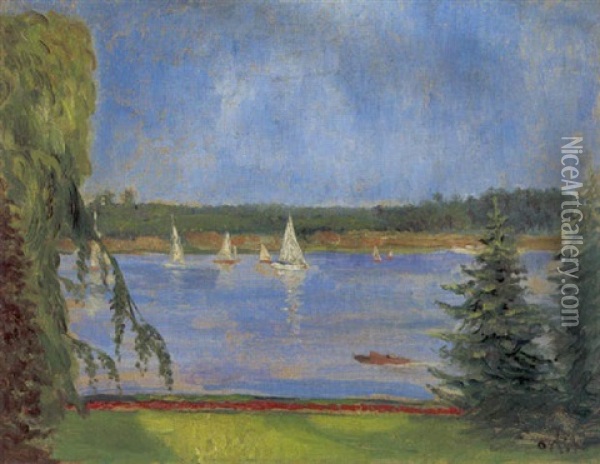 Am Wannsee Oil Painting - Emil Orlik