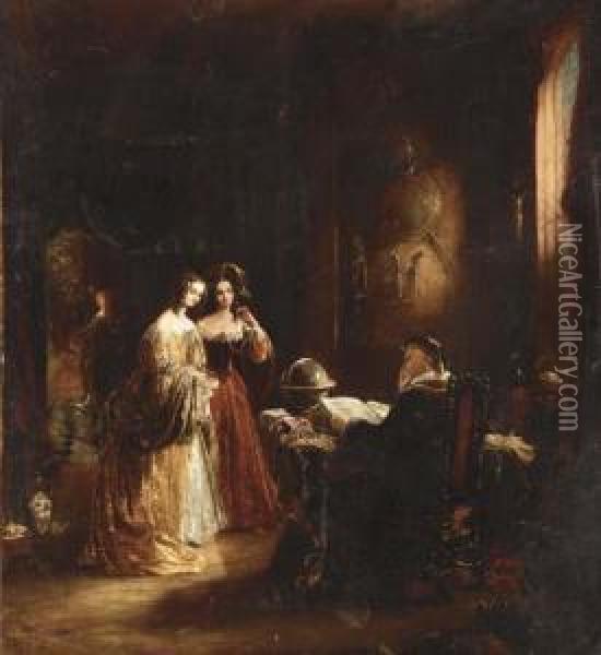 The Secret Messenger Oil Painting - Charles Robert Leslie