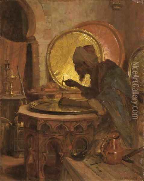 The Moroccan Engraver Oil Painting - Gordon Coutts