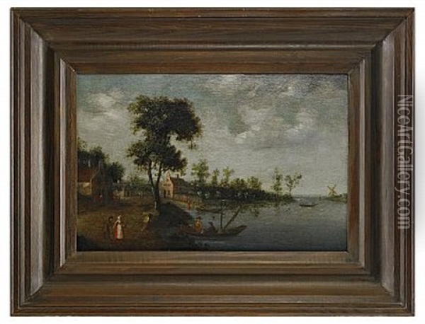 Fiskare Vid Strand Oil Painting - Joost Cornelisz. Droochsloot