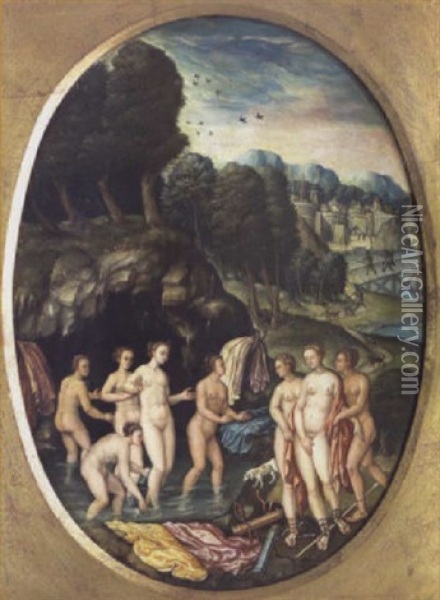 Diane Decouvrant La Grossesse De Callisto Oil Painting - Lucas Cranach the Younger