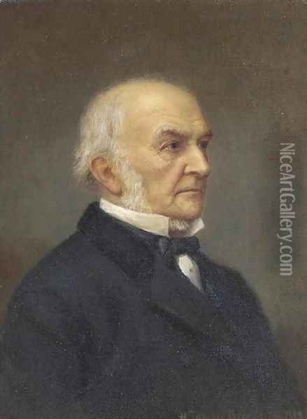 Portrait of the Right Hon. William Ewart Gladstone (1809-1898) Oil Painting - Henry Jermyn Brooks
